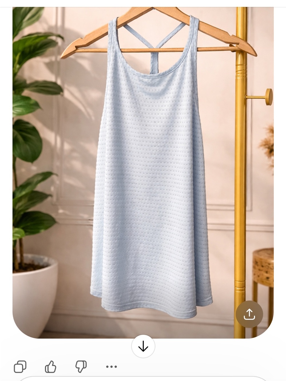 Apana Light Blue Textured Racerback Tank Top